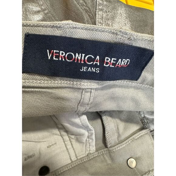 Veronica Beard Carson Metallic Ankle Flared Jeans Size 29 $348 - Picture 12 of 12